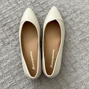 Never worn cream flats - size 7 but fits like size 7.5